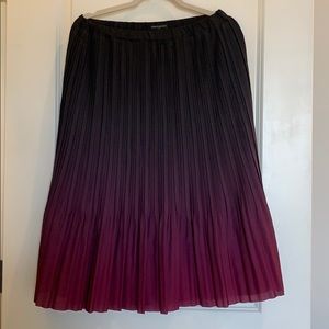 Banana Republic black purple pleated midi skirt